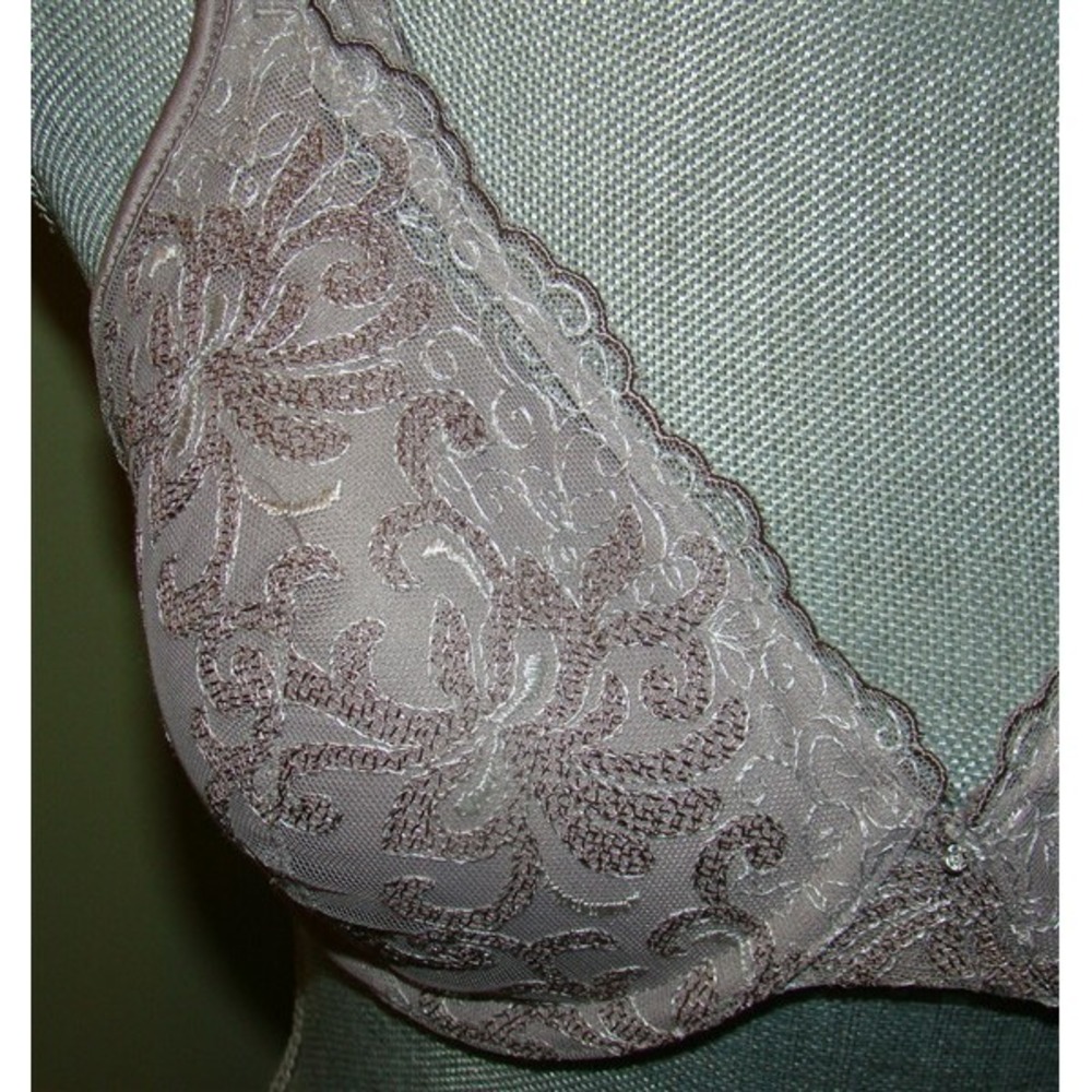 NWOT Playtex 42DD Side Smoothing Embroidered Underwire Bra 4513 Taupe 113024 - Picture 3 of 4